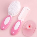 Baby Hair Brush, Cradle Cap Brush, Baby Hair Comb, Baby Hair Brush and Comb Set for Newborns & Toddlers, Baby Brush Soft Bristles, Ideal for Cradle Cap, Perfect Baby Registry Gift (Pink) - Image 3