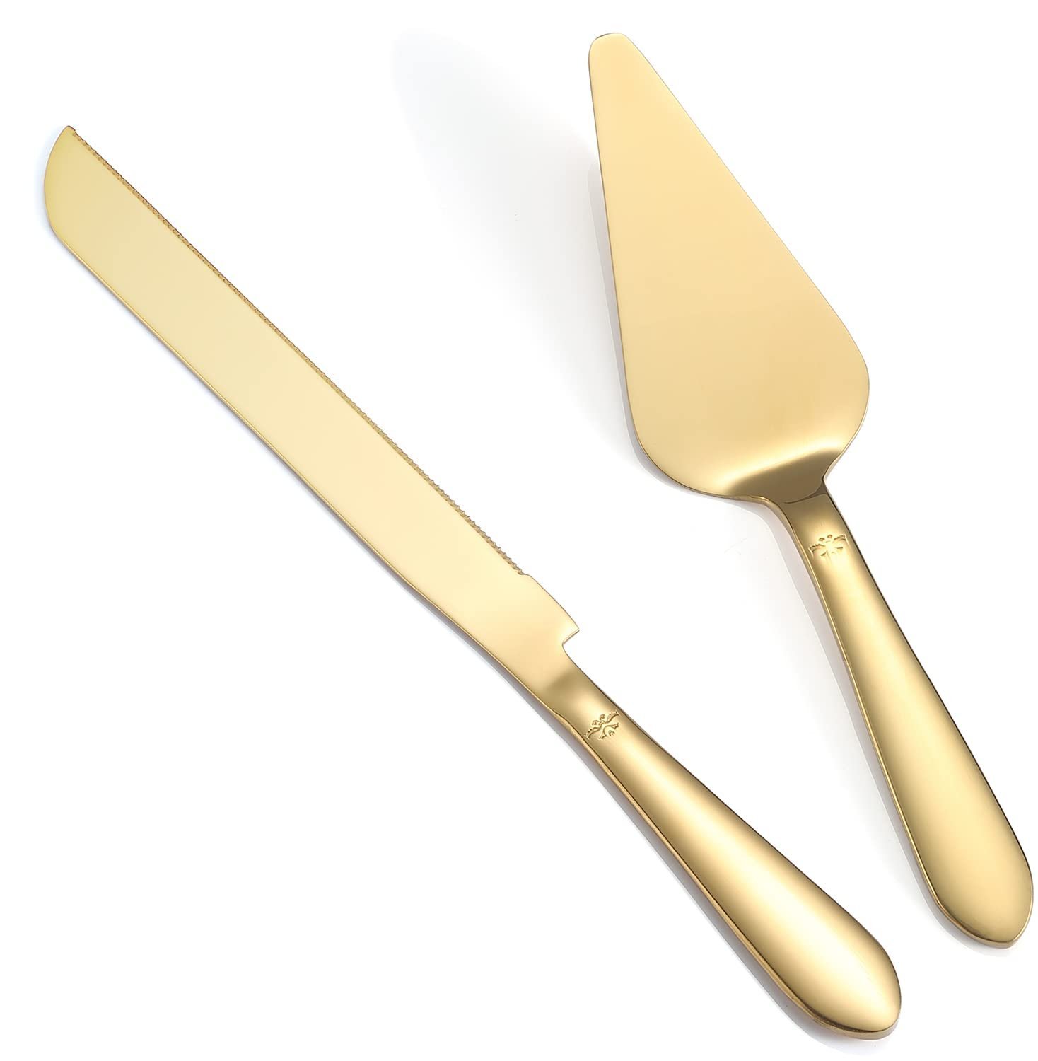 51gogX7yS6L.jpg Eisinly Wedding Cake Cutting Set, Cake Knife and Server Set, 2Pcs Gold - Image 1