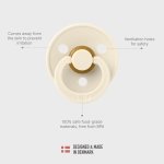 BIBS Pacifiers Colour Collection | Natural Rubber Baby Pacifier | Round Nipple | Set of 2 BPA-Free Soothers | Made in Denmark | 0+ Months (Pack of 2) | Sage/Ivory - Image 5
