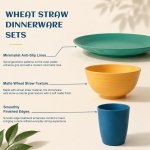 GAINSAY Wheat Straw Dinnerware Set, 40-PCS Lightweight Dish Set for 8 - Image 8