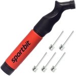 SPORTBIT Ball Pump for Sports Balls, Push & Pull System, Red