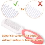 Baby Hair Brush, Cradle Cap Brush, Baby Hair Comb, Baby Hair Brush and Comb Set for Newborns & Toddlers, Baby Brush Soft Bristles, Ideal for Cradle Cap, Perfect Baby Registry Gift (Pink) - Image 2