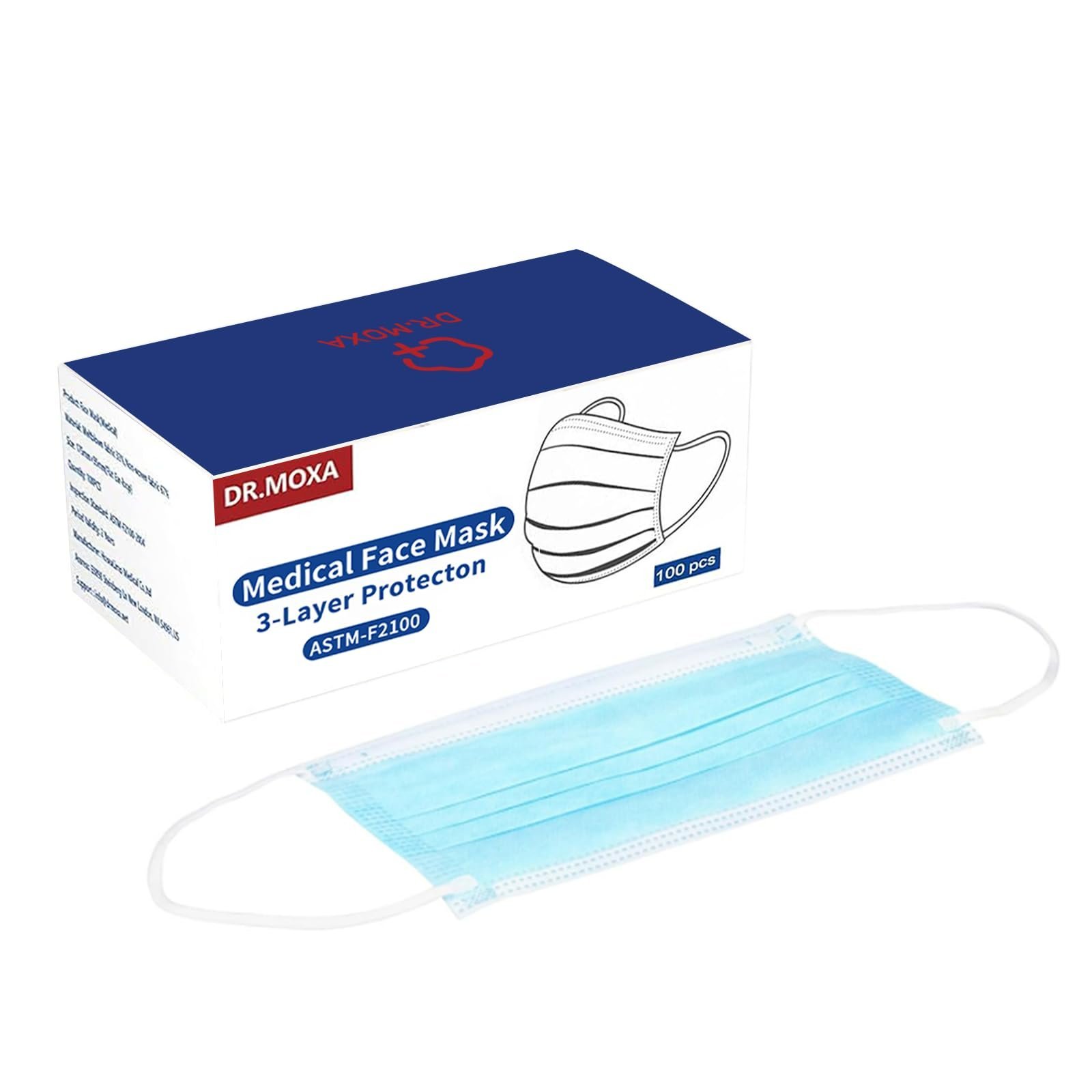 61M0I6Bty4L.jpg 100 Pack Medical Disposable Face Masks ASTM Level 2 for Protection - Image 1