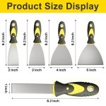 Rerdeim 5Pcs Putty Knife, Set, 1" 2" 3" 4" 5" Scraper, Spackle Knife, Paint Scraper, Scraper Tool, No Rusting, Perfect For Repairing Drywall, Removing Wallpaper, Mud, Plaster Scraping - Image 2