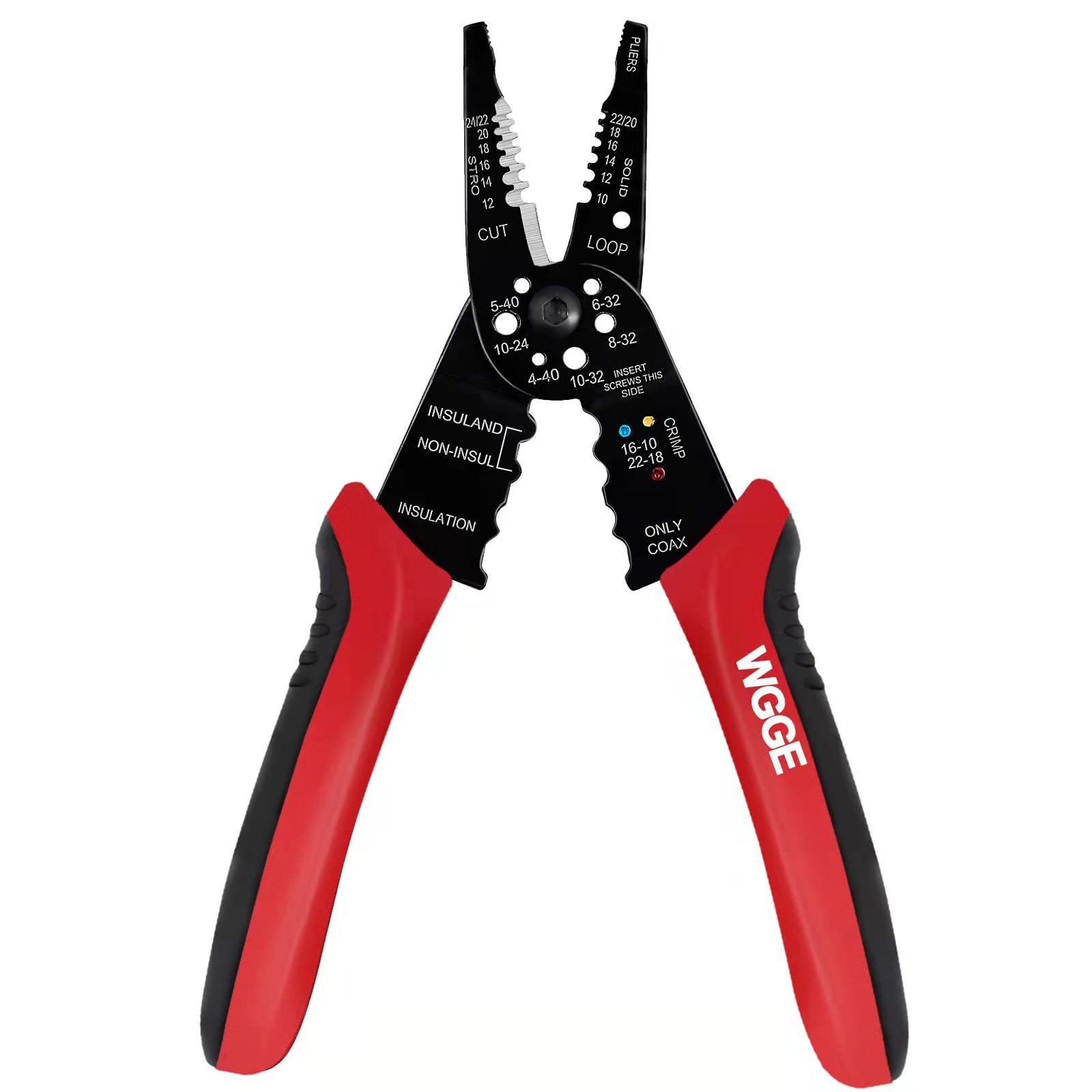 61OtPfu3CzL.jpg WGGE WG-015 Professional Wire Stripper, Wire Cutter and Wire Crimper 8-inch - Image 1