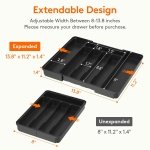 Lifewit Expandable Silverware Drawer Organizer, Kitchen Utensil Tray - Image 3