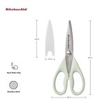 KitchenAid All Purpose Kitchen Shears with Protective Sheath Durable Stainless Steel Scissors, Dishwasher Safe, Soft Grip Comfort Handle, 8.72 Inch, Pistachio - Image 2