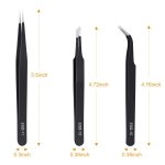 kaverme 3PCS Precision Tweezers Set, Upgraded Anti-Static Stainless Steel - Image 2