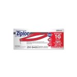 SC Johnson Professional Ziploc Storage Bags with New Grip 'n Seal Technology, For Food Organization and Storage, Double Zipper, Gallon, 250 Count