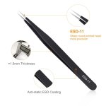 kaverme 3PCS Precision Tweezers Set, Upgraded Anti-Static Stainless Steel - Image 3