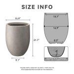 Kante Tall Concrete Planter, 21.7" Modern Floor Pot for Plants - Image 2
