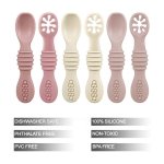 PandaEar 6-Pack Silicone Baby Spoons, 6+ Months, Pink Light Pink Beige - Image 5