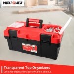 MAXPOWER Tool Box 16 inch, Plastic Small Tool Box with Latch Removable Tray - Image 8