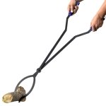 CKLT 40in Heavy Duty Fire Tongs with Scissor Shape Serrated
