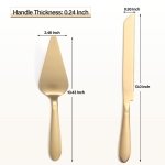 Eisinly Wedding Cake Cutting Set, Cake Knife and Server Set, 2Pcs Gold - Image 4