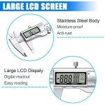 Digital Caliper Measuring Tool, Stainless Steel Vernier Caliper Digital Micrometer with Large LCD Screen, Easy Switch from Inch Metric Fraction, 6 Inch Caliper Tool for DIY/Household - Image 6