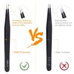 kaverme 3PCS Precision Tweezers Set, Upgraded Anti-Static Stainless Steel - Image 6