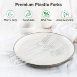 Dealusy 360 Count Extra Heavy Duty Clear Plastic Forks Disposable - Image 3