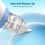 Electric Nasal Aspirator, Nose Suction for Baby, Baby Nose Sucker, Rechargeable Nose Aspirator for Babies with 3 Silicone Tips, Adjustable 5 Suction Level, Music and Light Soothing Function, Blue - Image 7