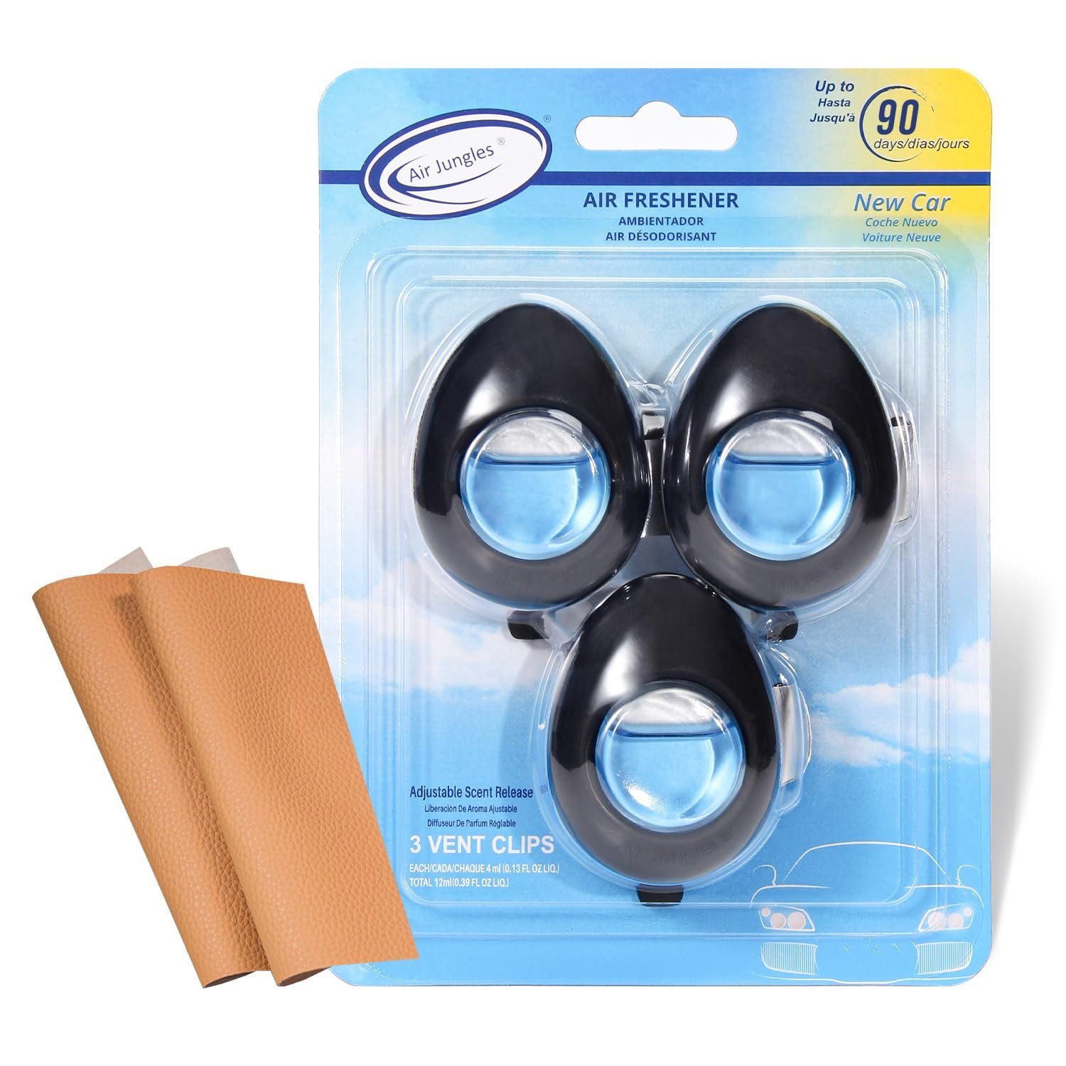 711gtIdLfXL.jpg Air Jungles Car Air Freshener Vent Clip 3 Ct, New Car Scent - Image 1