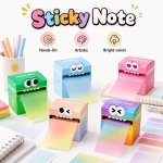 105 Sheets Transparent Pull-Out Sticky Notes,Monster Pattern Sticky Note,Glitter Sticky Notes,See-Through Design, Easy Marking, Strong Adhesion,Suitable for Office Work(Pink - Image 5