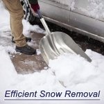 Nohovu Aluminum Snow Shovel - Large Capacity Driveway Snow Removal Tool, Fiberglass D-Handle, 45 Inch Blade - Image 8