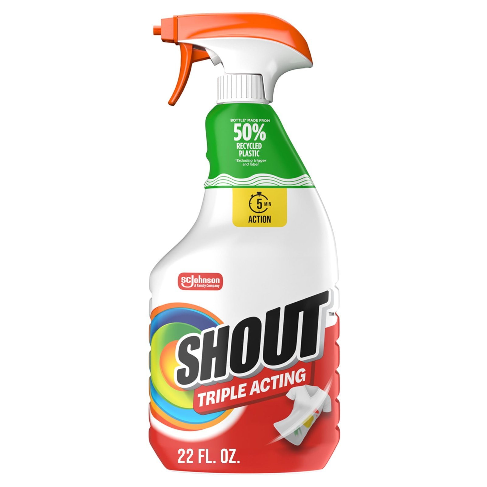 716HilyMMoL.jpg Shout Triple-Acting Active Enzyme Laundry Stain Remover Spray, 22oz - Image 1