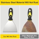 Rerdeim 5Pcs Putty Knife, Set, 1" 2" 3" 4" 5" Scraper, Spackle Knife, Paint Scraper, Scraper Tool, No Rusting, Perfect For Repairing Drywall, Removing Wallpaper, Mud, Plaster Scraping - Image 3