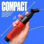 SPORTBIT Ball Pump for Sports Balls, Push & Pull System, Red - Image 4