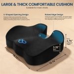 BlissTrends Memory Foam Seat Cushion for Office Chair & Car Seat, Black - Image 4
