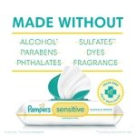 Pampers Sensitive Baby Wipes, Unscented, Fragrance Free, Clinically Proven, Water Based, Hypoallergenic, Multi-Use, Hand Wipes, 1008 Wipes Total (18X Flip-Top Packs) - Image 7