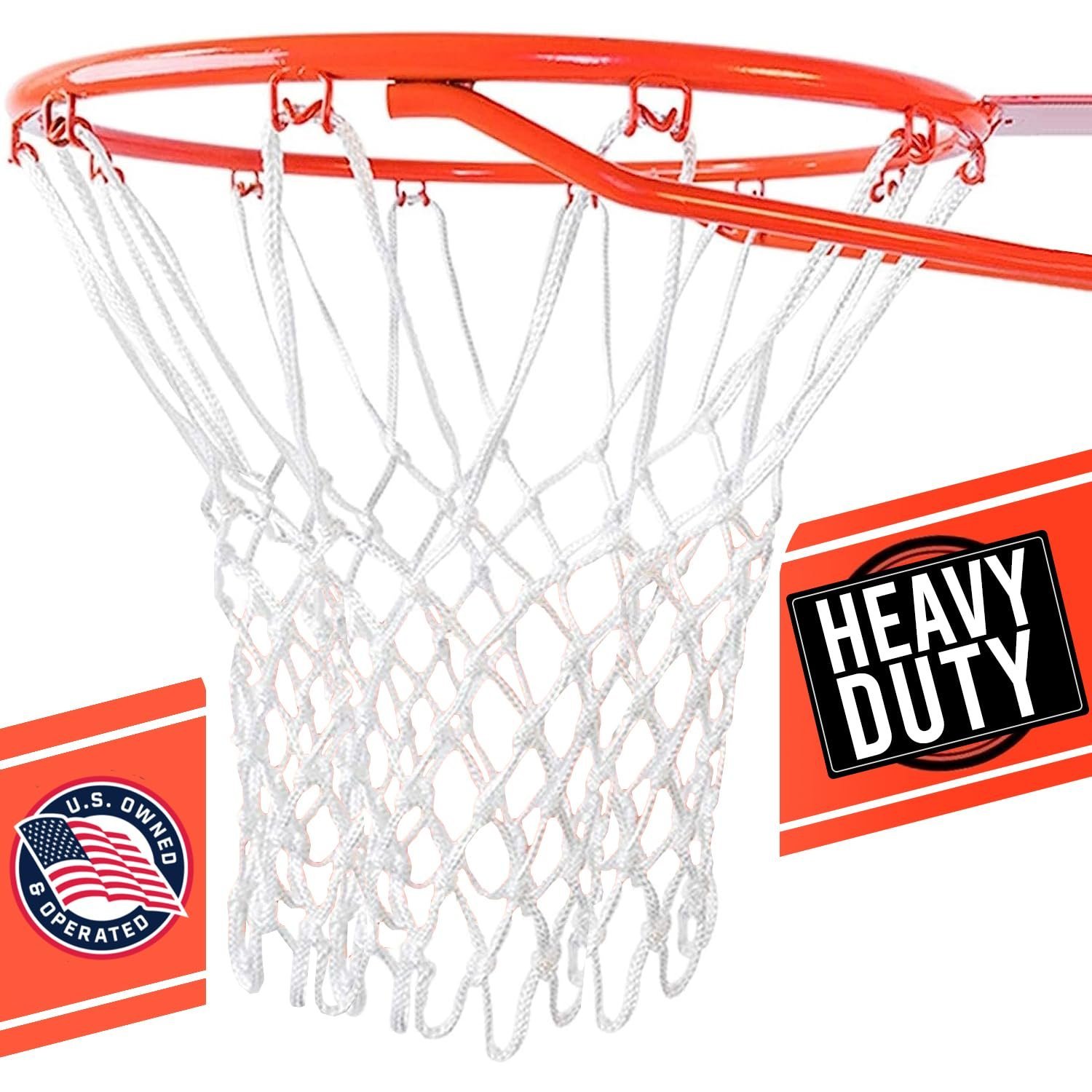 71H-9NFi0TL.jpg Basketball Net Replacement Heavy Duty - 12 Loop All Weather Hoop Net - Image 1