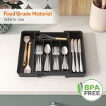 Lifewit Expandable Silverware Drawer Organizer, Kitchen Utensil Tray - Image 6
