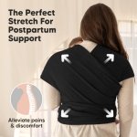 KeaBabies Baby Wrap Carrier, All in 1 Original Baby Carrier, Trendy Black - Image 5
