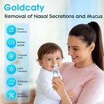 Electric Nasal Aspirator, Nose Suction for Baby, Baby Nose Sucker, Rechargeable Nose Aspirator for Babies with 3 Silicone Tips, Adjustable 5 Suction Level, Music and Light Soothing Function, Blue - Image 2