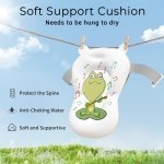 BUNWAG Baby Bathtub, Collapsible Newborn Bathtub for Infant to Toddler with Soft Cushion and Thermometer,Portable Travel Newborn Tub with No-Slip Feet, Baby Shower Gifts, 0-12 Months Baby Bath, Grey - Image 6