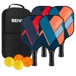 BEIVES Pickleball Paddles Set of 4, Fiberglass Rackets USAPA Approved
