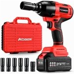AOBEN Cordless Impact Wrench 1/2 Inch, Power Impact Gun Kit, Max 600N. M/450Ft-lbs High Torque Electric Impact Driver for Car RV Tire, 4.0Ah Battery, Charger, 6 Sockets & Storage Tool Case