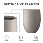Kante Tall Concrete Planter, 21.7" Modern Floor Pot for Plants - Image 7