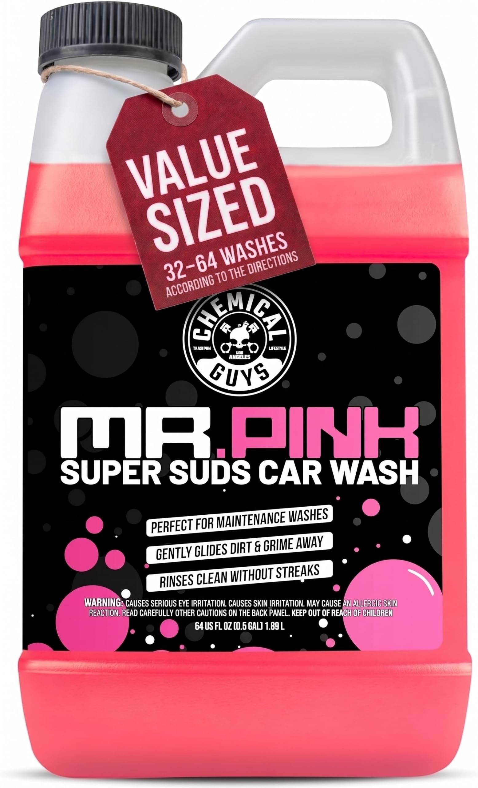 71R35VuIQwL.jpg Chemical Guys, Mr. Pink Car Wash Soap, Foam Cannon & Bucket Wash, 64 oz - Image 1