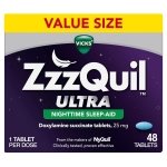 ZzzQuil, Ultra, Sleep Aid, Doxylamine Succinate 25mg, Sleep Aids for Adults, Nighttime Sleep Aid, 48 Count