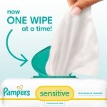 Pampers Sensitive Baby Wipes, Unscented, Fragrance Free, Clinically Proven, Water Based, Hypoallergenic, Multi-Use, Hand Wipes, 1008 Wipes Total (18X Flip-Top Packs) - Image 3