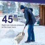 Nohovu Aluminum Snow Shovel - Large Capacity Driveway Snow Removal Tool, Fiberglass D-Handle, 45 Inch Blade - Image 5