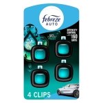 Febreze Car Air Freshener, Odor-Fighting Automotive Vent Clip, Scented Car Accessories, Long Lasting for Strong Odors, Unstopables Fresh Scent, .07 fl oz, 4 Count
