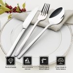 KINGSTONE Silverware Set, 20 Piece Flatware Cutlery Set for 4, 18/10 Stainless Steel Silverware Mirror Polished Dishwasher Safe for Home, Restaurant, Wedding, Party(Silver, 20 pieces for 4) - Image 2