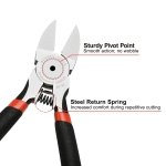 BOENFU Wire Cutters Heavy Duty Snips Flush Cut Side Cutters Pliers - Image 5