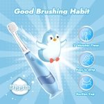 Papablic Toddler Sonic Electric Kids Toothbrush for Ages 1-3, Blue Penguin - Image 8