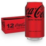 Coca-Cola Zero Sugar Soda Soft Drink Fridge Pack Cans, 12 fl oz, 12 Pack