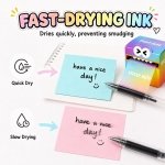 105 Sheets Transparent Pull-Out Sticky Notes,Monster Pattern Sticky Note,Glitter Sticky Notes,See-Through Design, Easy Marking, Strong Adhesion,Suitable for Office Work(Pink - Image 7