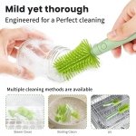 LEQXGO Travel Baby Bottle Cleaner Kit with Storage Case, 7-in-1 Baby Bottle Brush Set with Drying Rack for Breast Pump Parts, Bottle Washing Kit - Baby Travel Essential for Flying & On-the-Go (Green) - Image 3